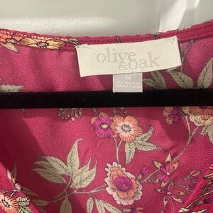 Olive & Oak Vibrant Pink Floral Romper Medium
